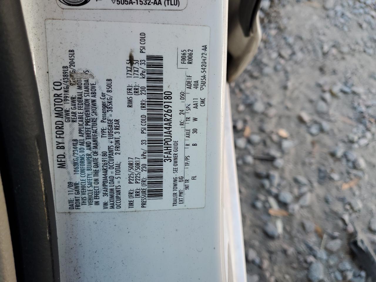 2010 FORD FUSION