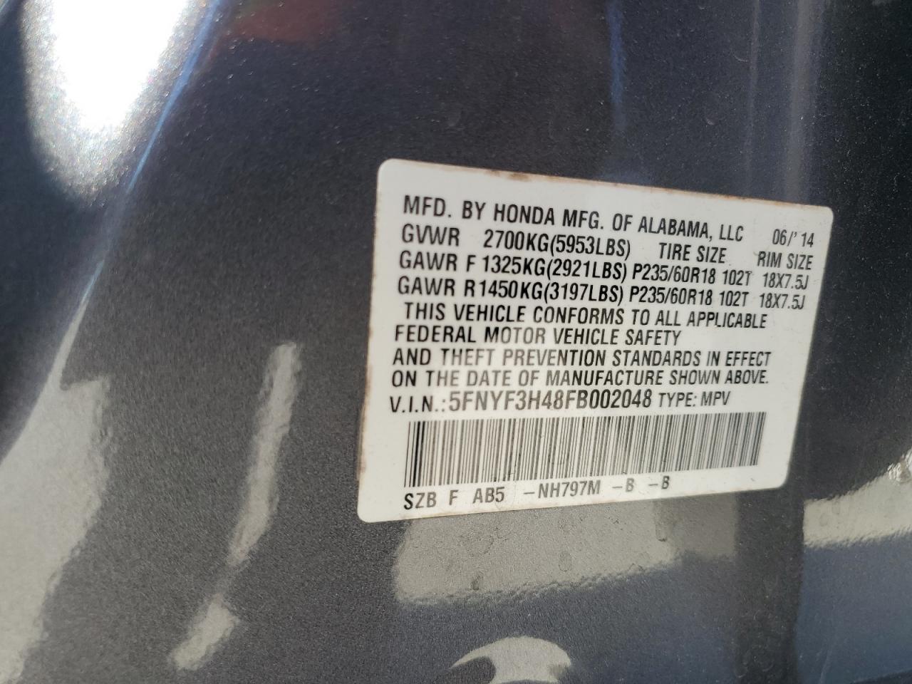 2015 HONDA PILOT