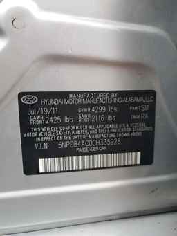 2012 HYUNDAI SONATA