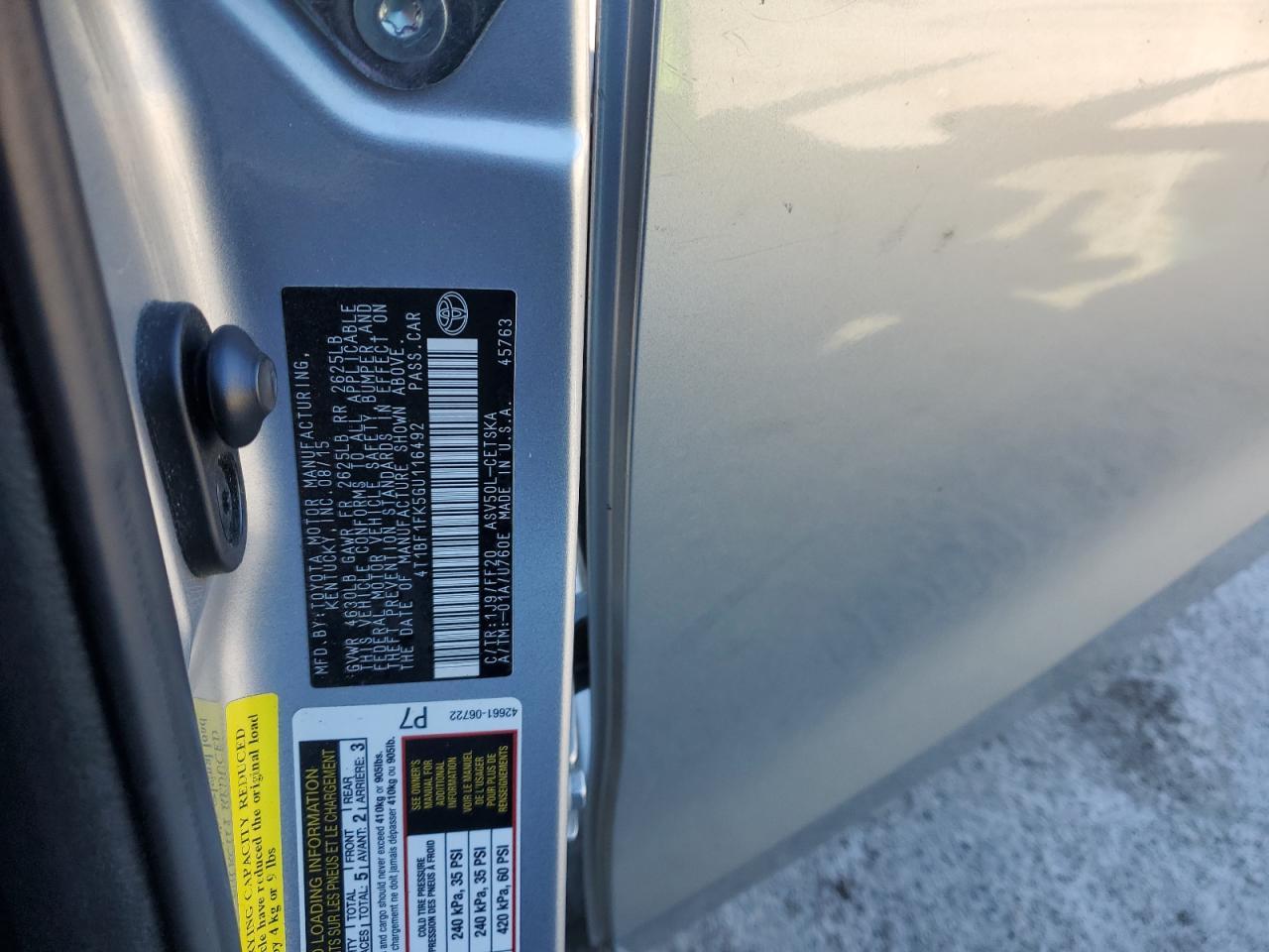 2016 TOYOTA CAMRY