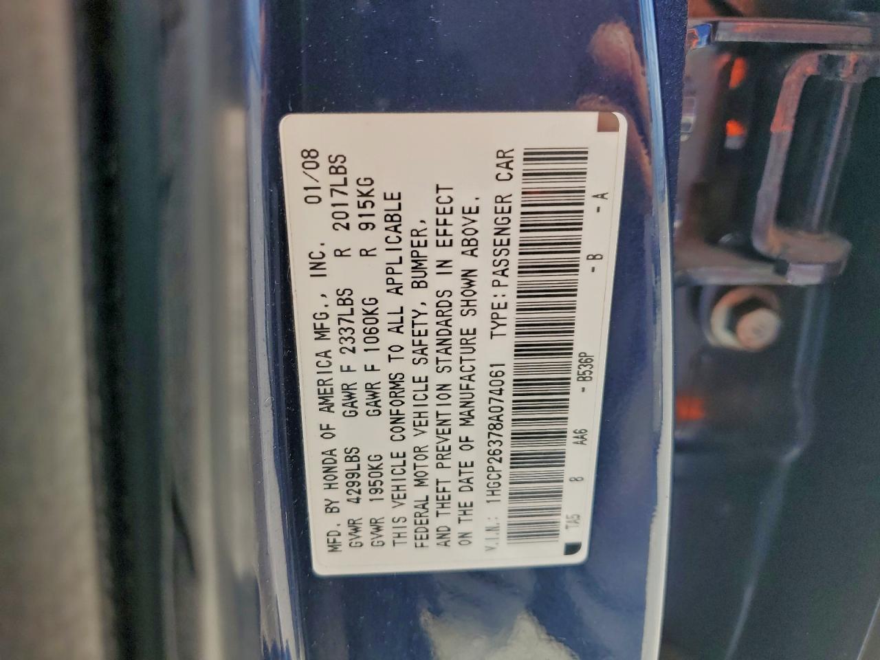 2008 HONDA ACCORD