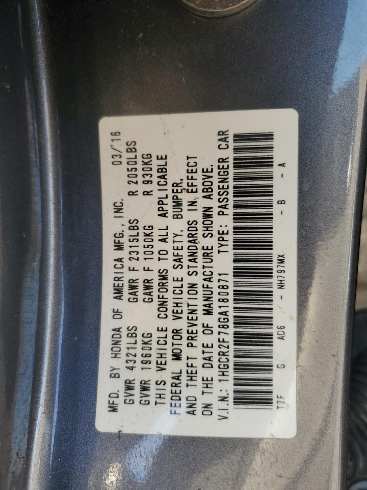 2016 HONDA ACCORD