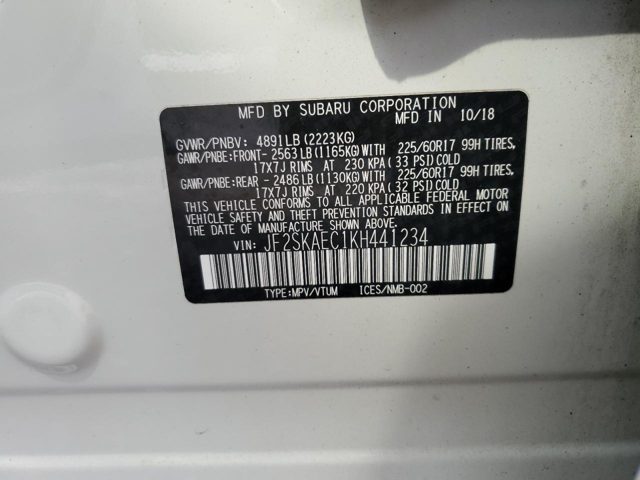 2019 SUBARU FORESTER