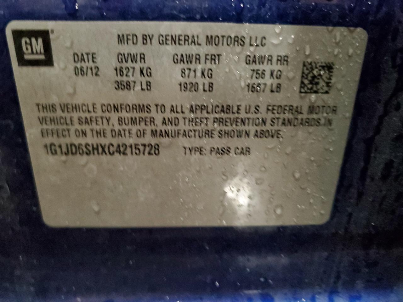2012 CHEVROLET SONIC