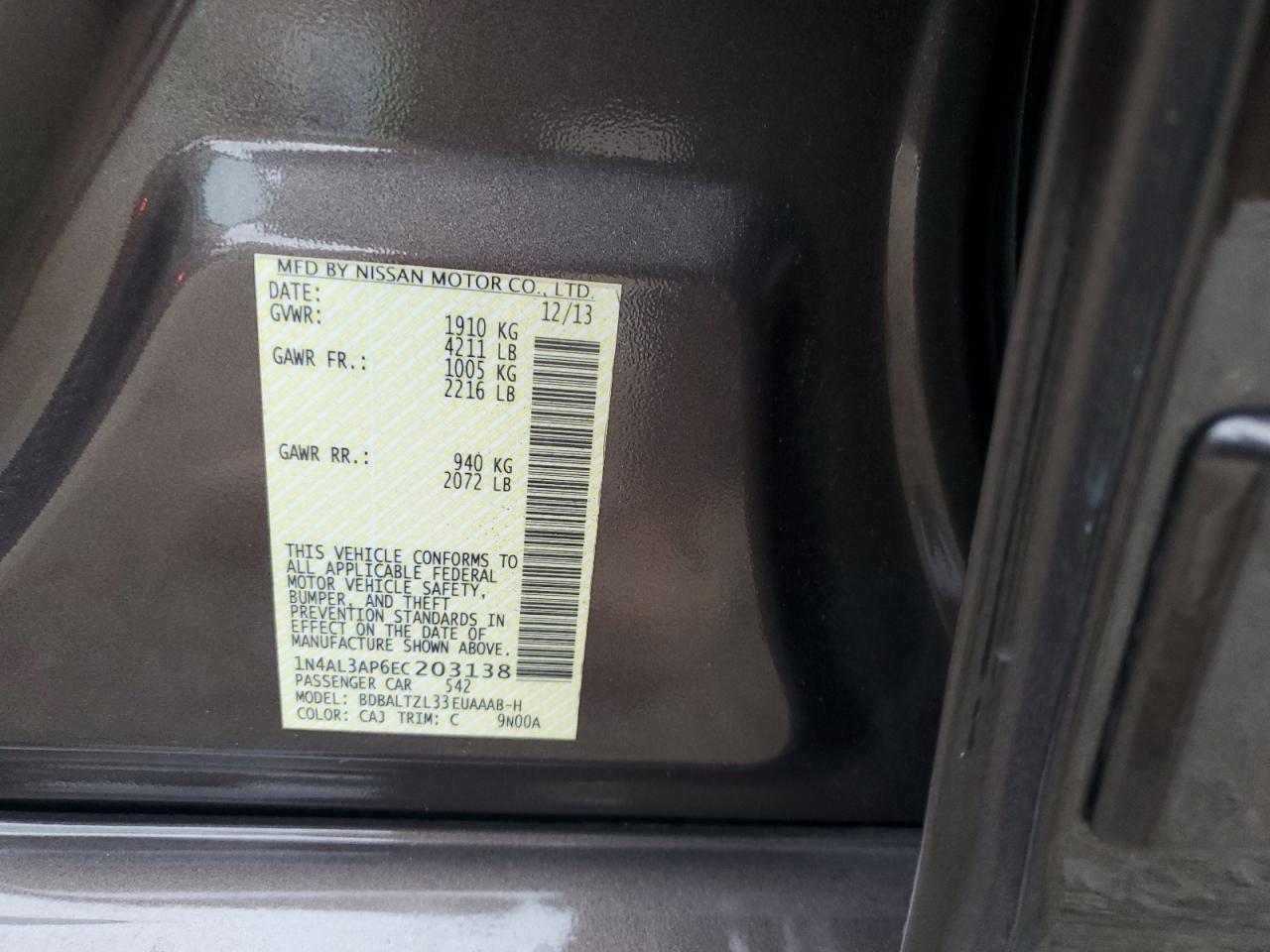 2014 NISSAN ALTIMA
