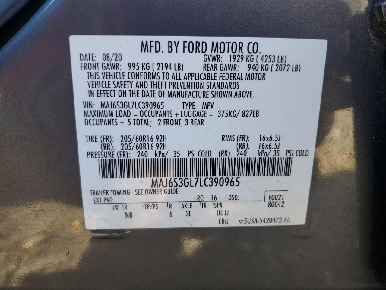 2020 FORD EcoSport
