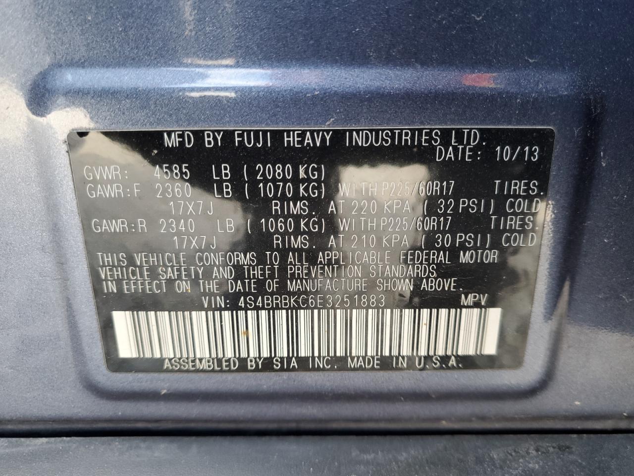 2014 SUBARU Outback
