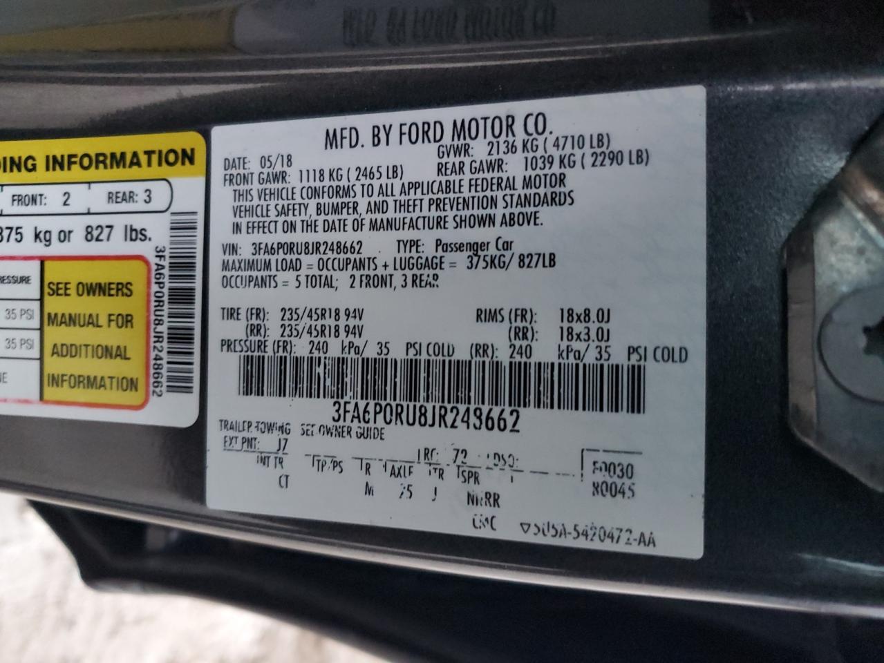 2018 FORD FUSION