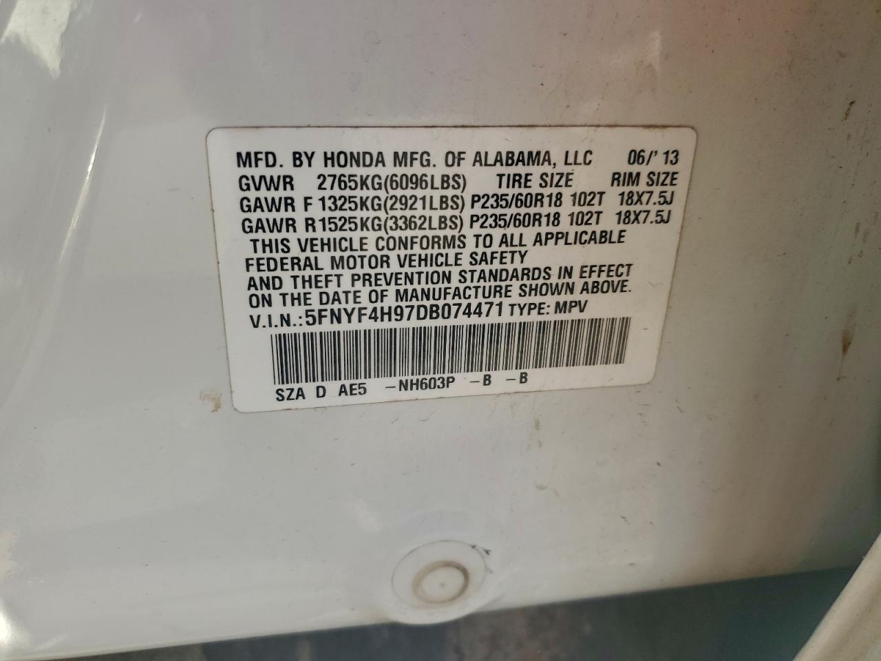 2013 HONDA PILOT