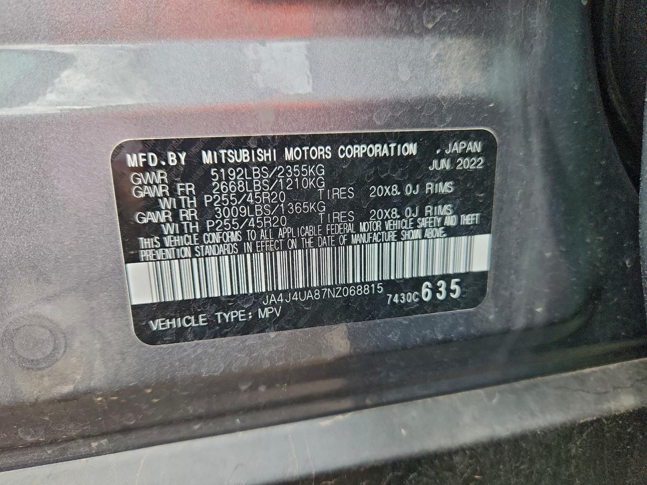 2022 MITSUBISHI outlander