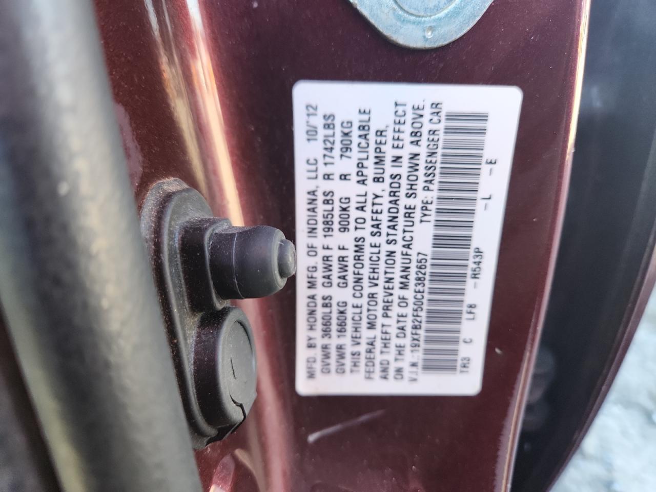 2012 HONDA CIVIC