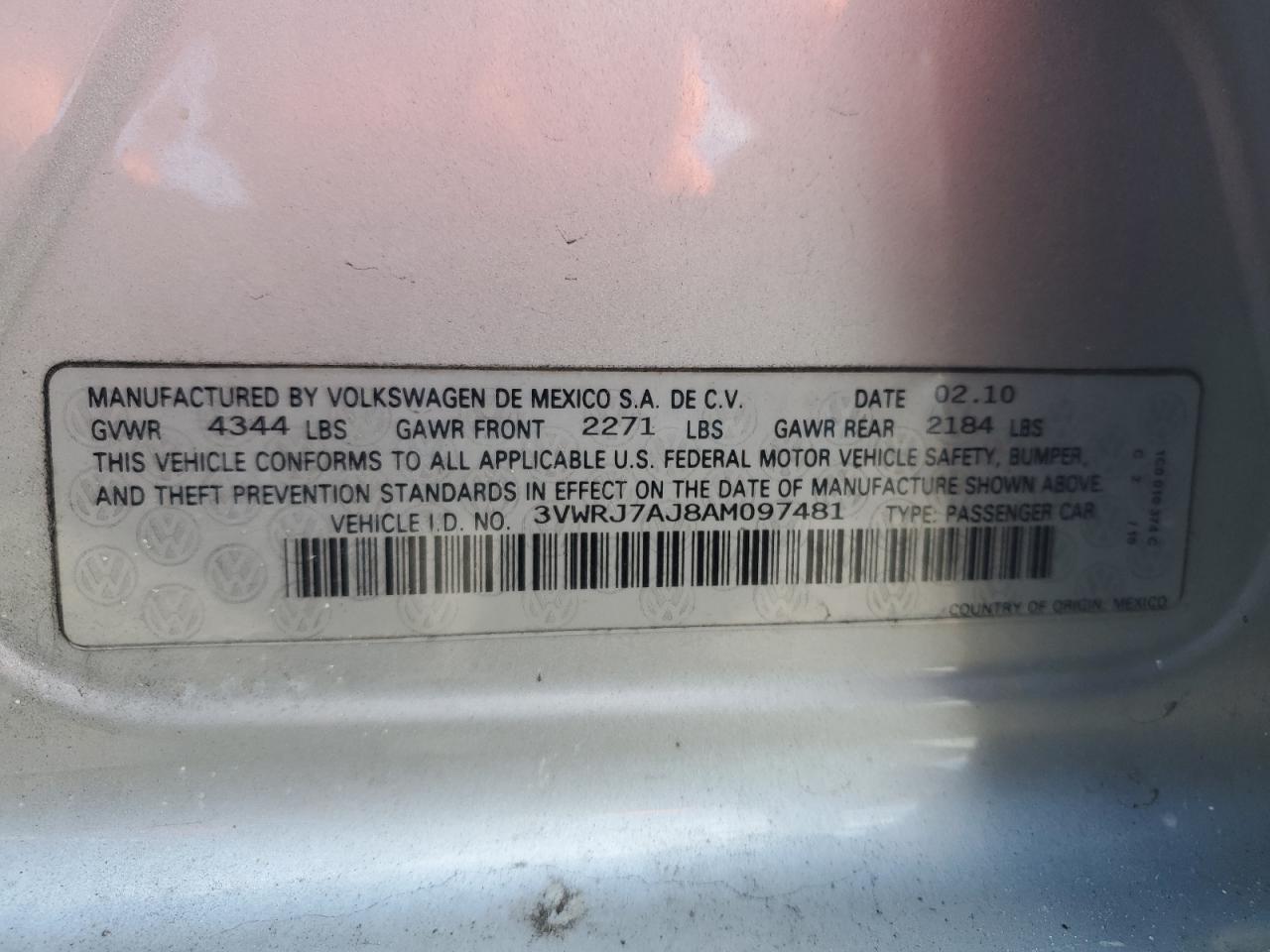 2010 VOLKSWAGEN JETTA