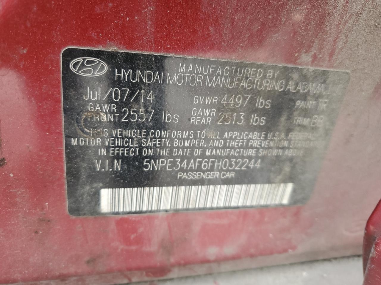 2015 HYUNDAI SONATA