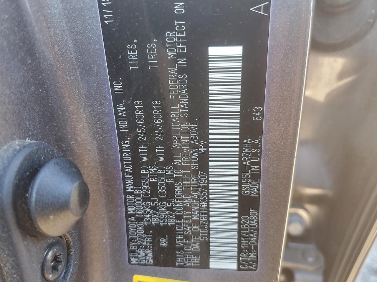 2019 TOYOTA HIGHLANDER