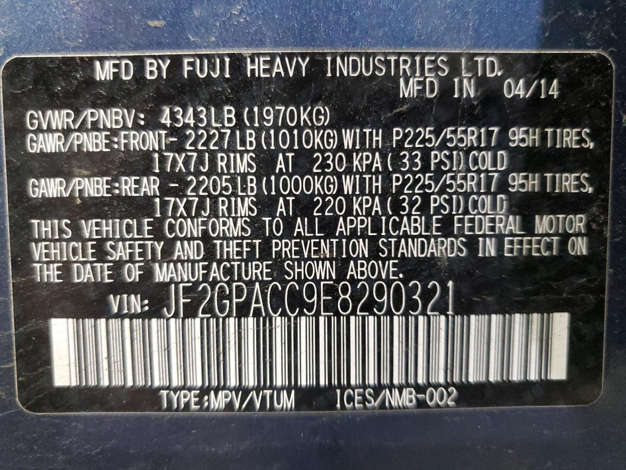 2014 SUBARU XV Crosstrek