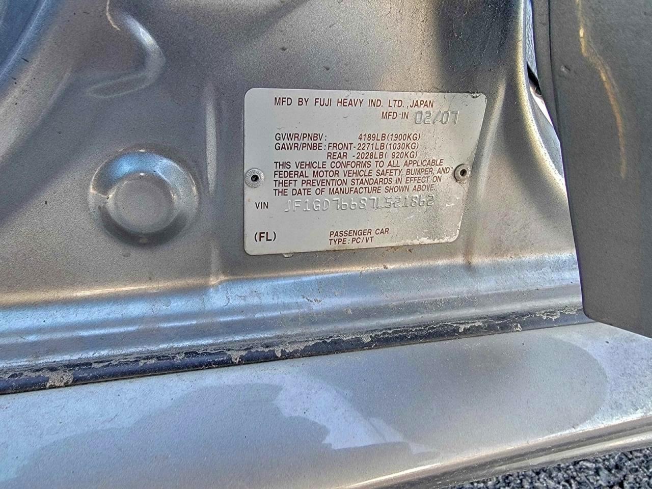 2007 SUBARU IMPREZA