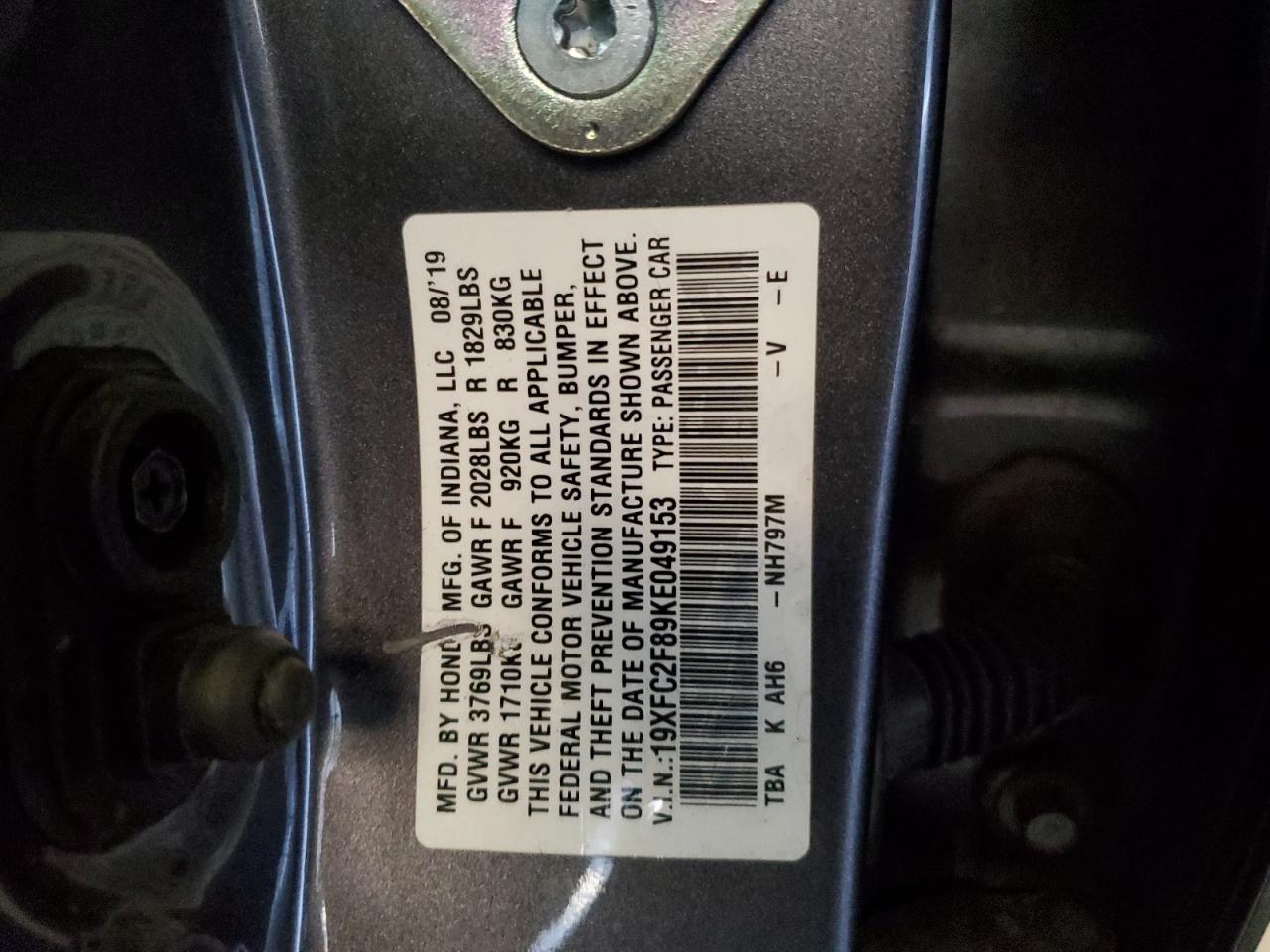 2019 HONDA CIVIC