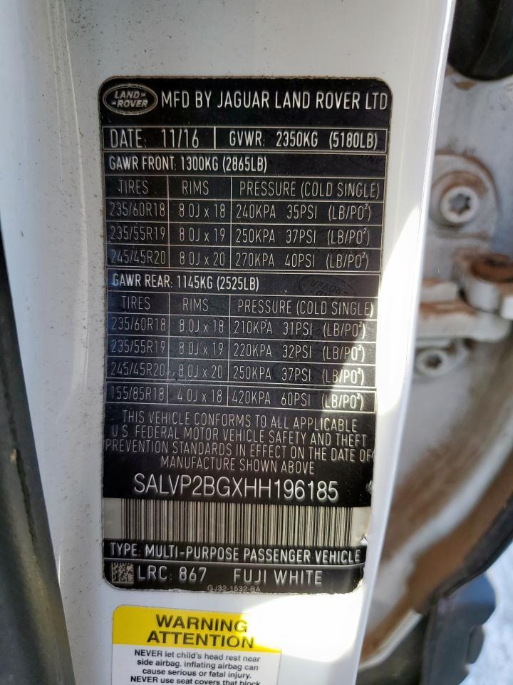 2017 LAND ROVER RANGE ROVER EVOQUE