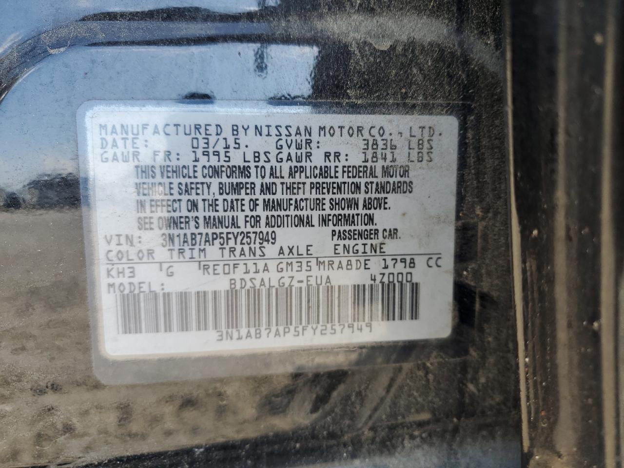 2015 NISSAN SENTRA