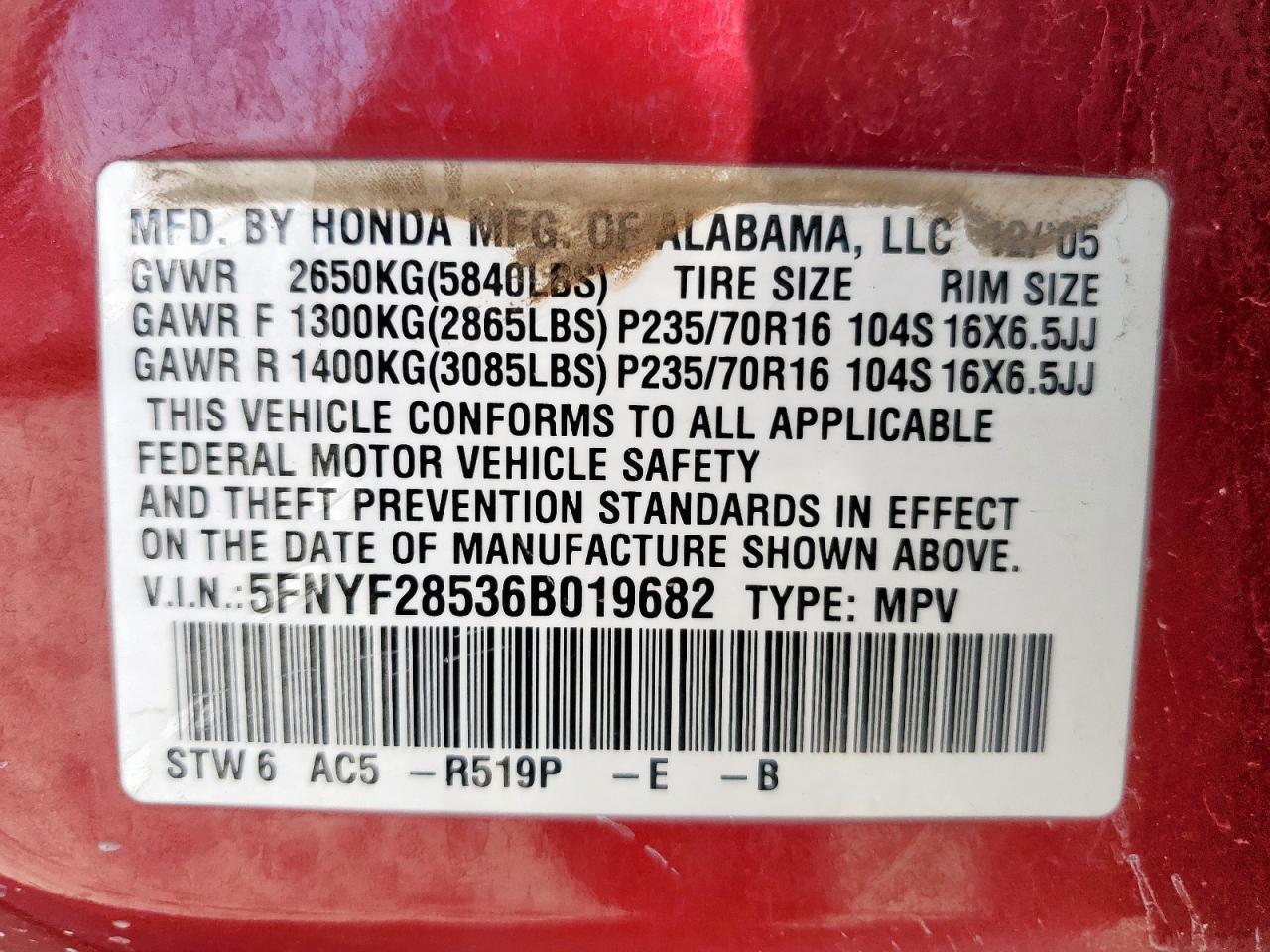 2006 HONDA PILOT