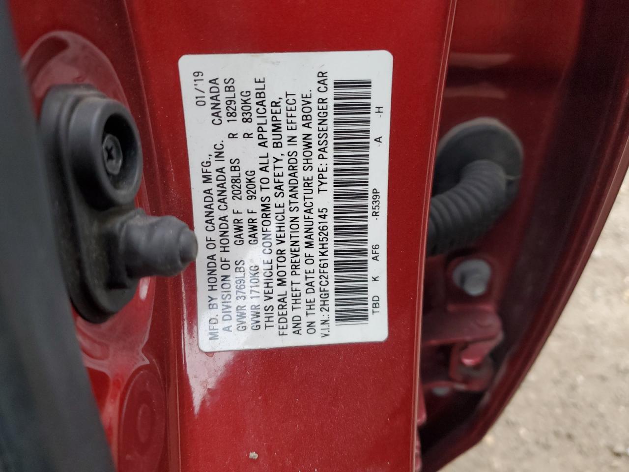 2019 HONDA CIVIC