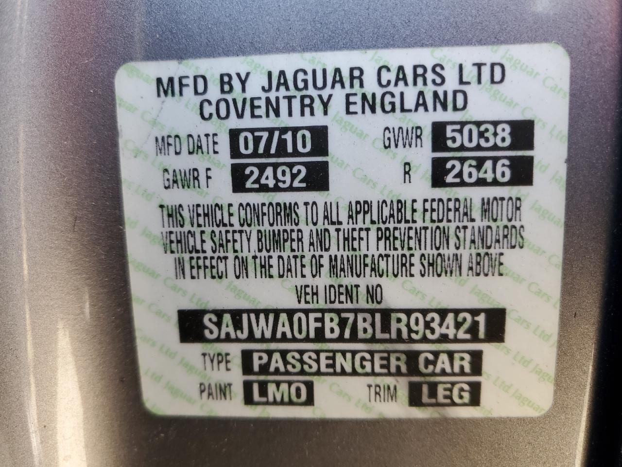 2011 JAGUAR XF