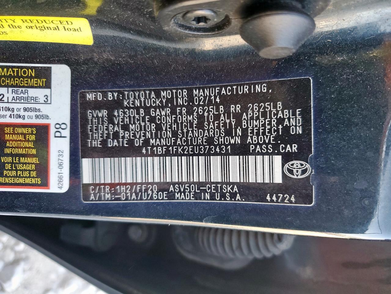 2014 TOYOTA CAMRY