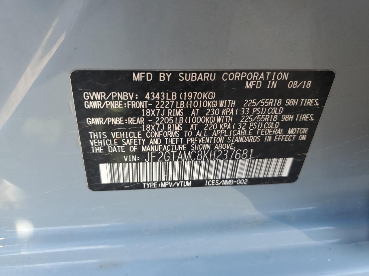 2019 SUBARU Crosstrek