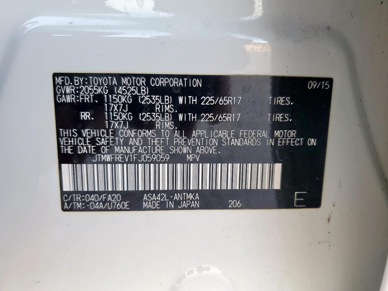 2015 TOYOTA RAV4