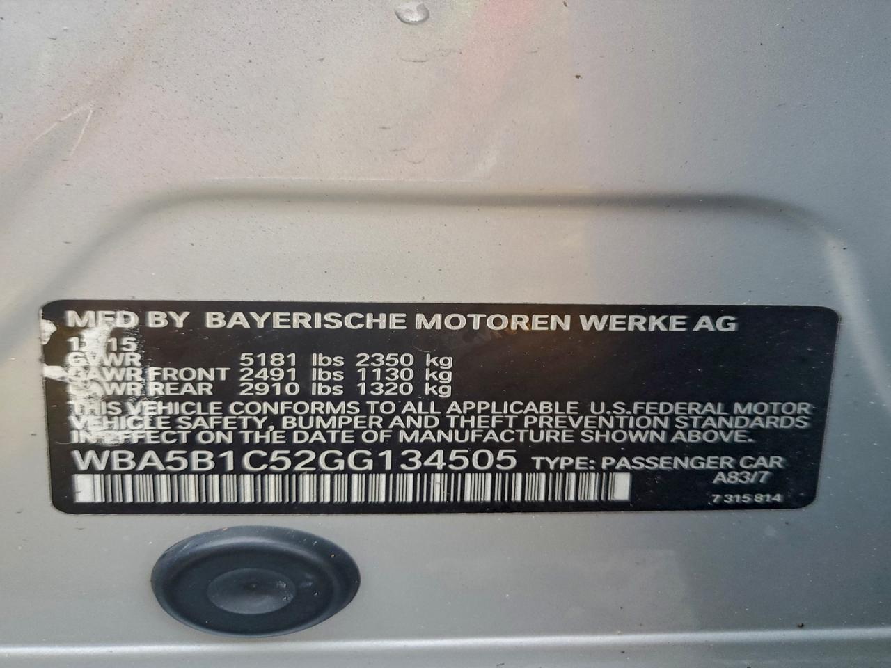 2016 BMW 5 series