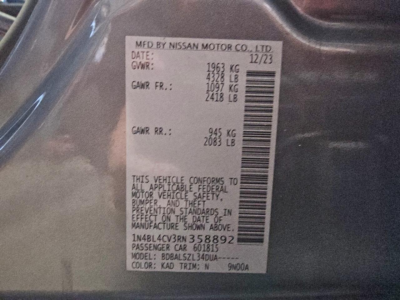 2024 NISSAN ALTIMA