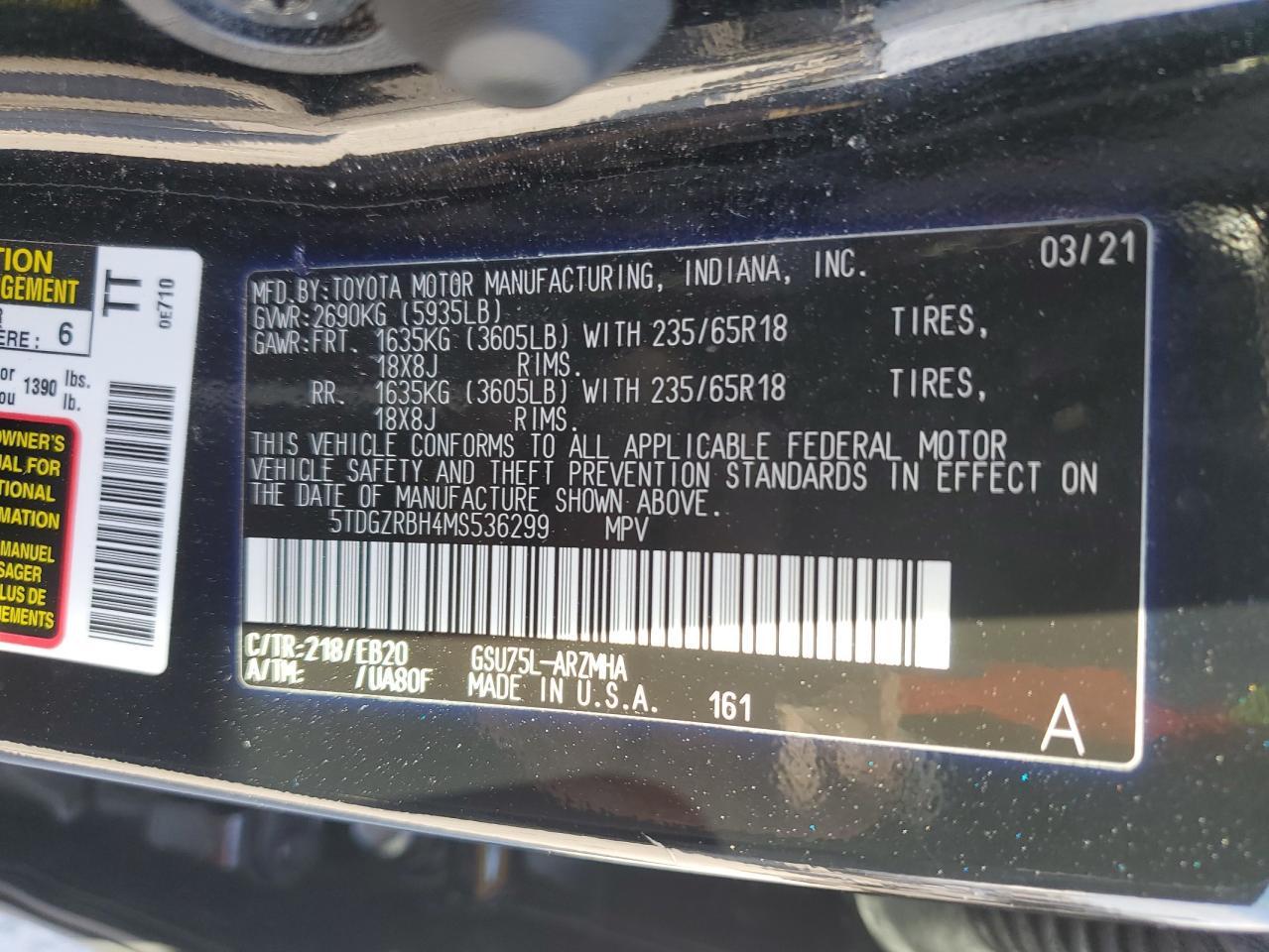 2021 TOYOTA HIGHLANDER