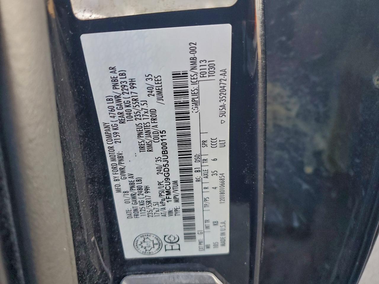 2018 FORD ESCAPE