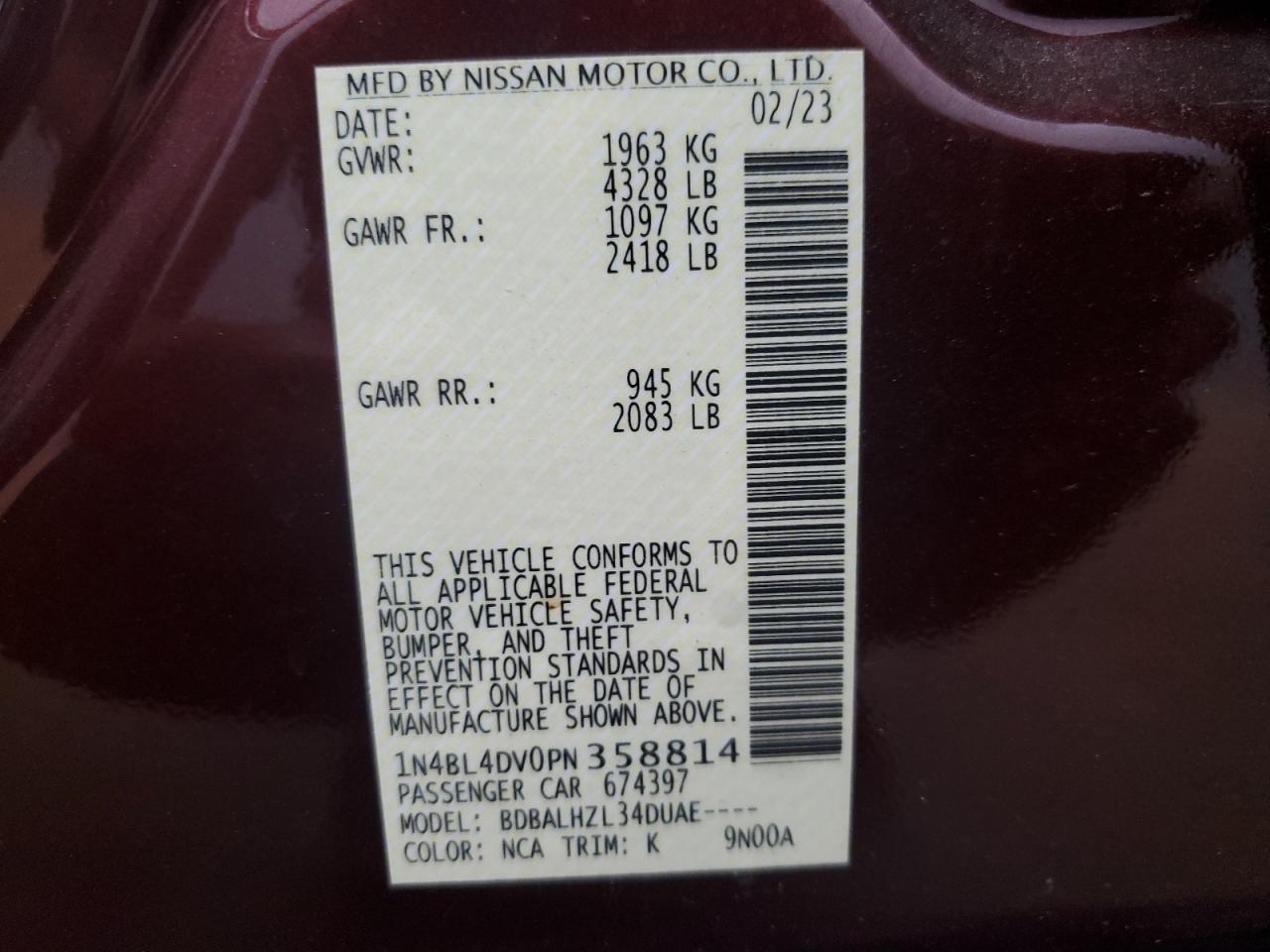 2023 NISSAN ALTIMA