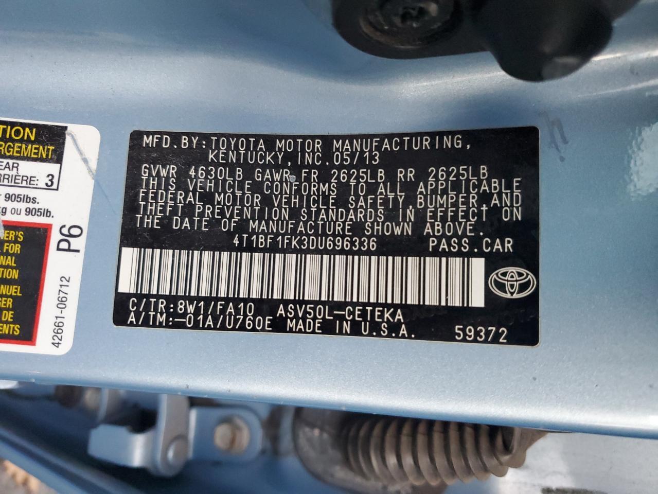 2013 TOYOTA CAMRY