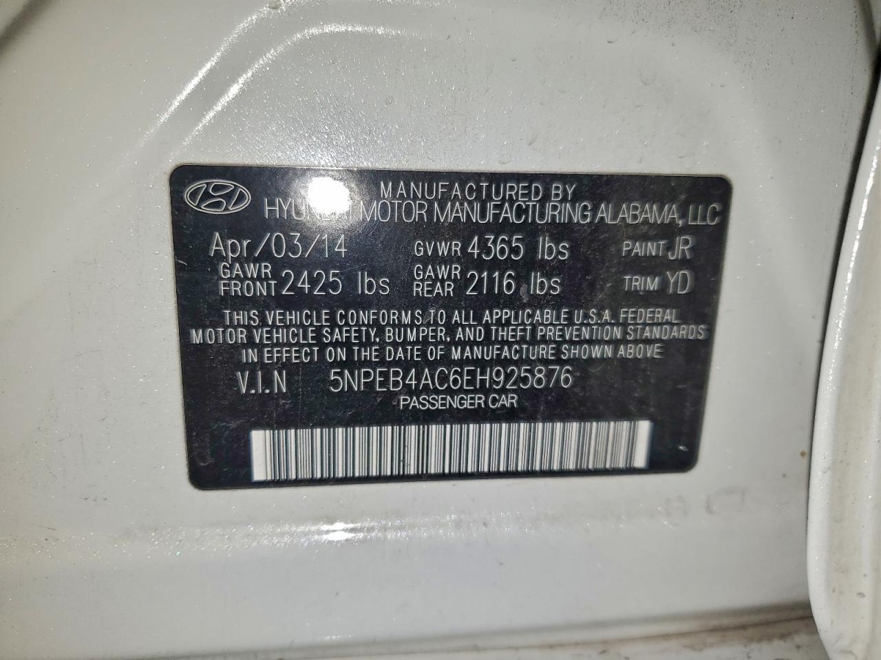 2014 HYUNDAI SONATA
