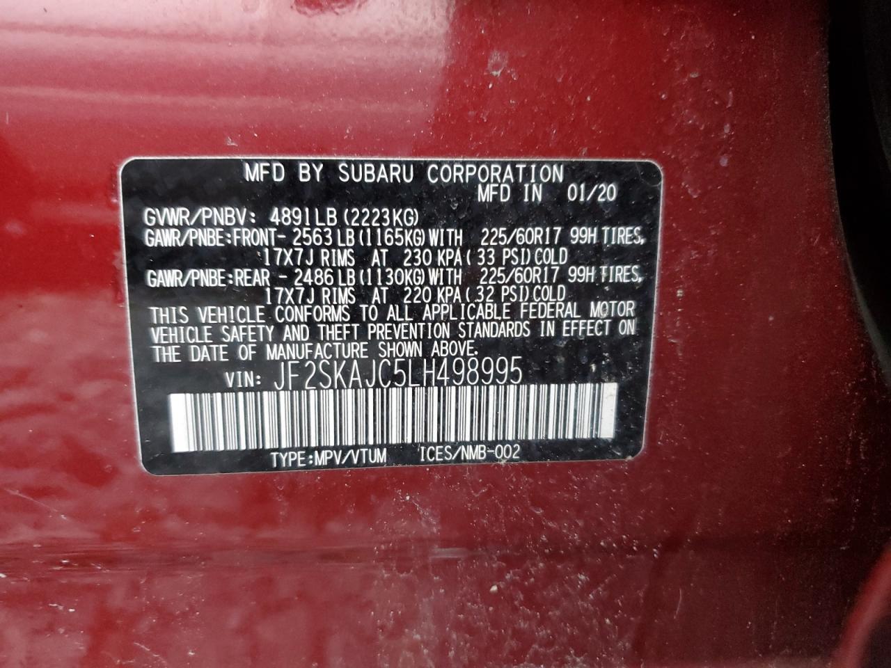 2020 SUBARU FORESTER