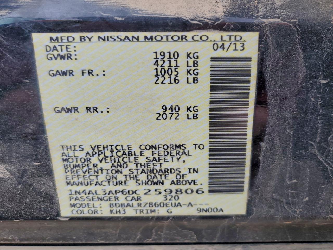 2013 NISSAN ALTIMA