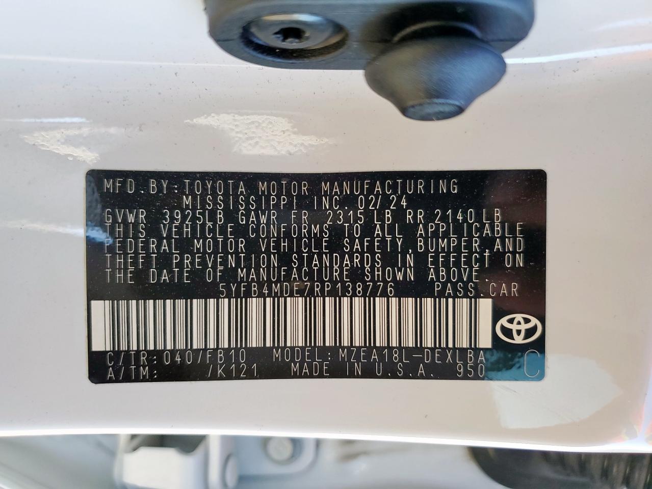2024 TOYOTA COROLLA