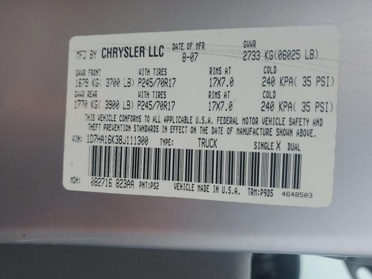 2008 DODGE RAM 1500