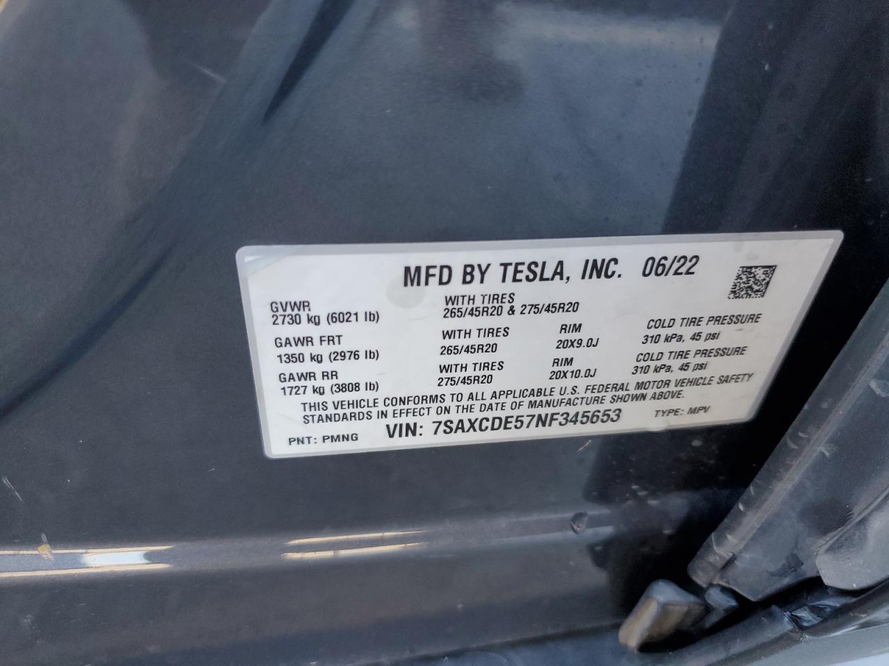 2022 TESLA MODEL X
