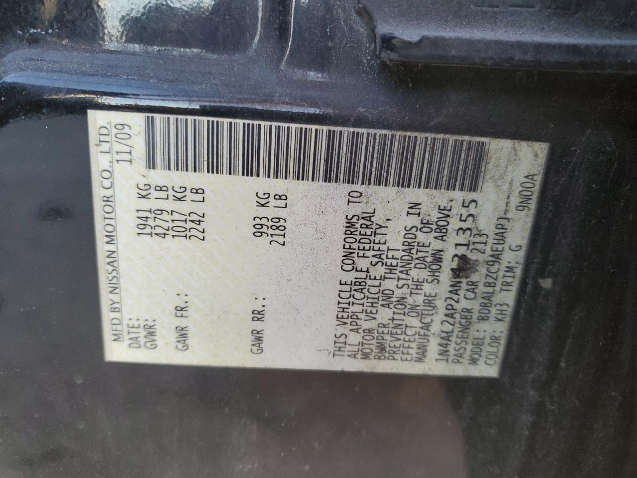 2010 NISSAN ALTIMA