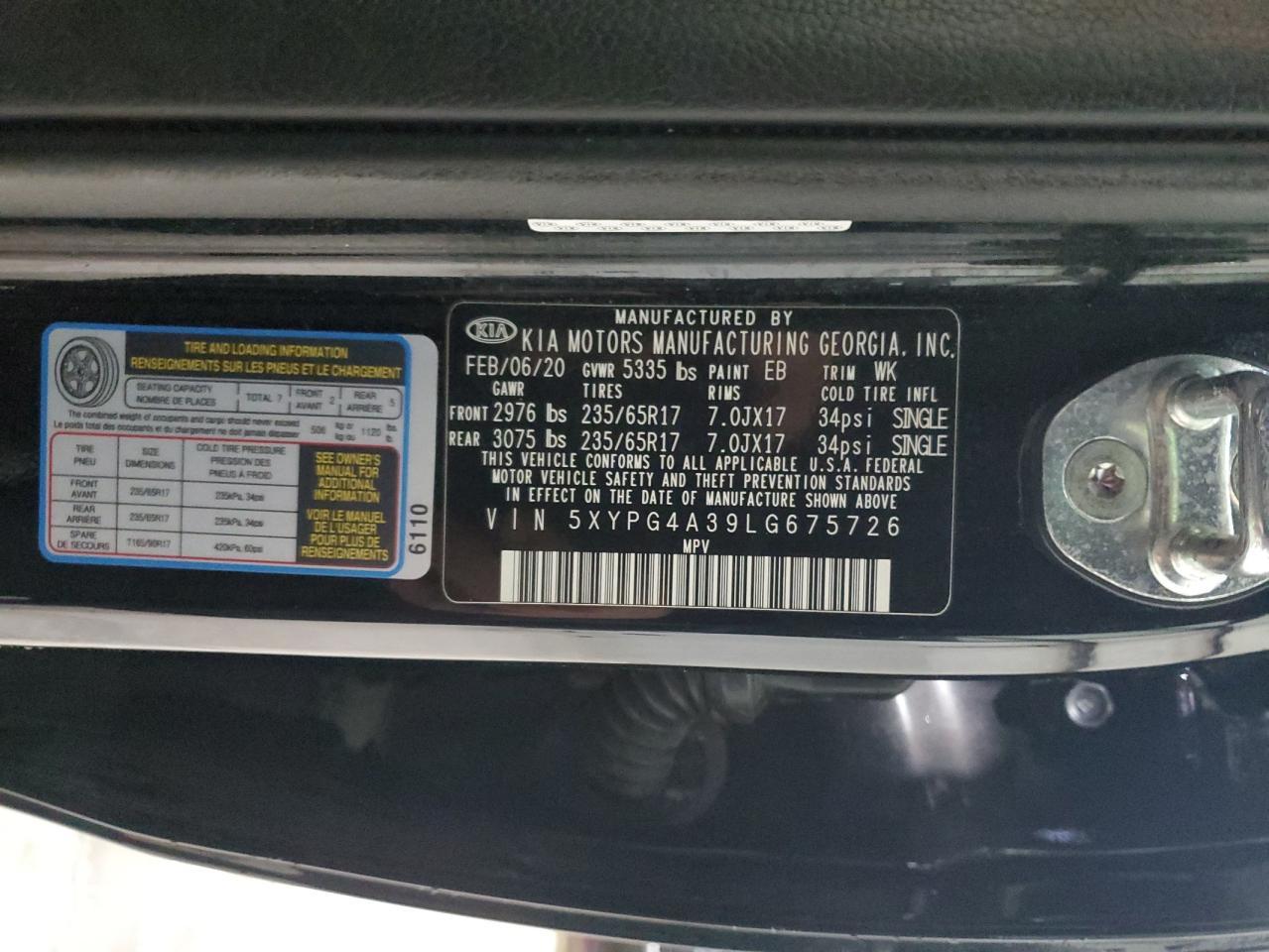 2020 KIA SORENTO