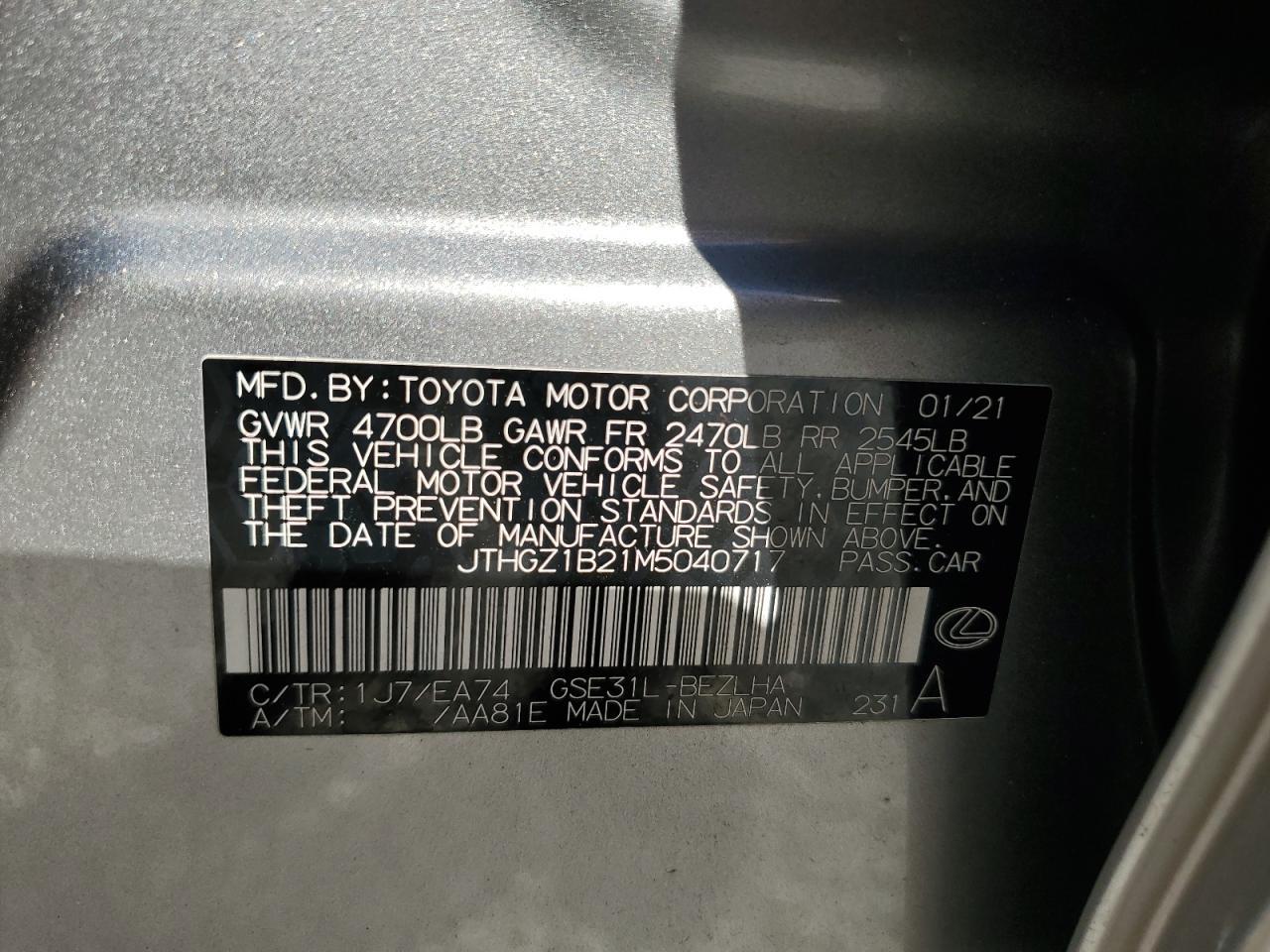 2021 LEXUS IS 350