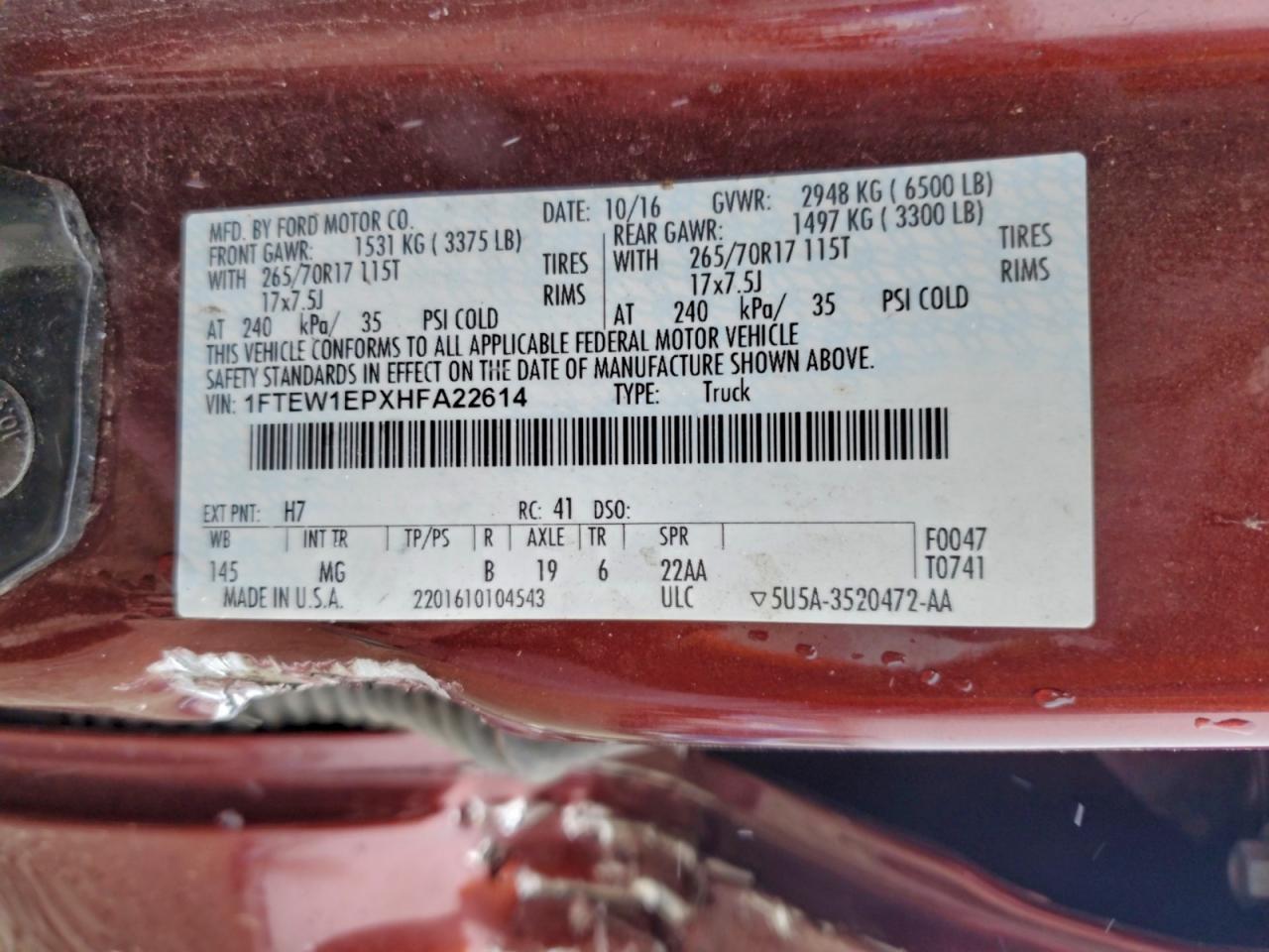 2017 FORD F-150
