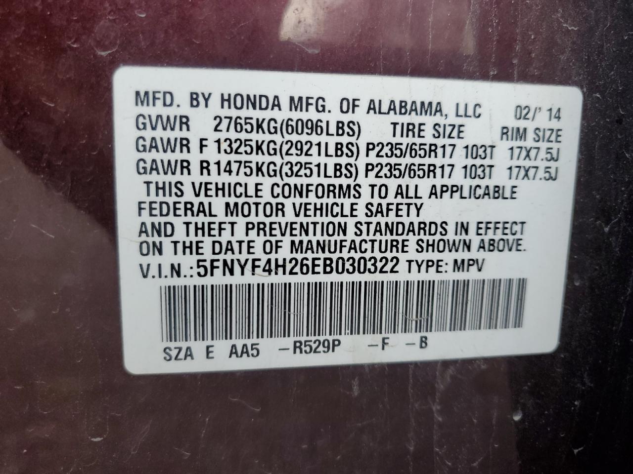2014 HONDA PILOT
