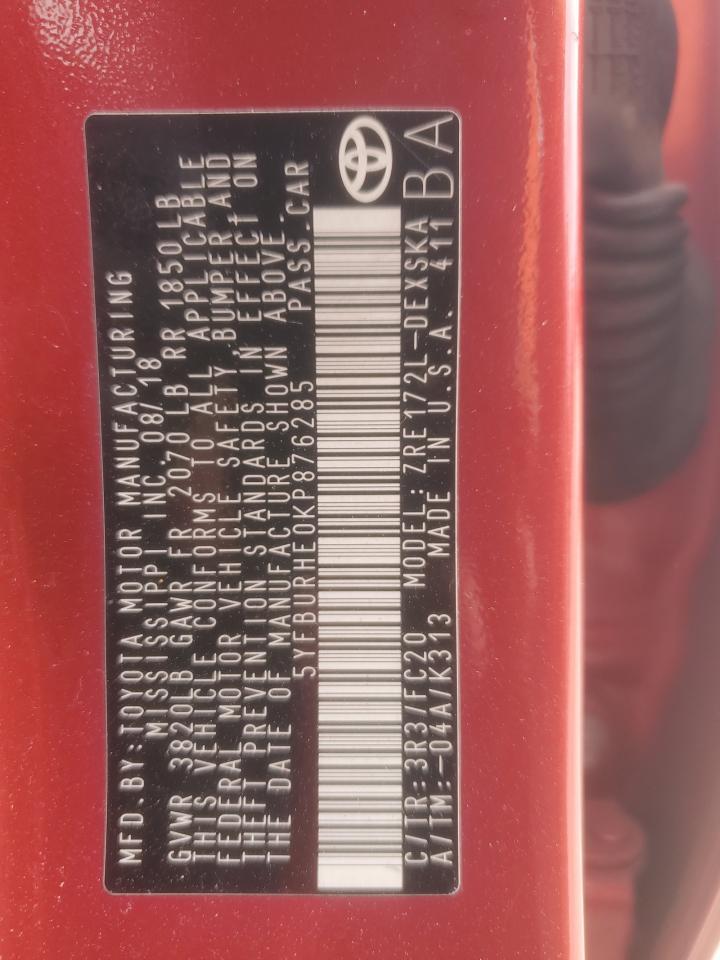 2019 TOYOTA COROLLA