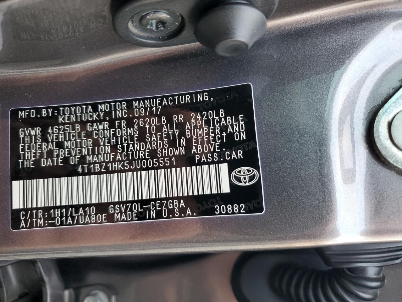 2018 TOYOTA CAMRY