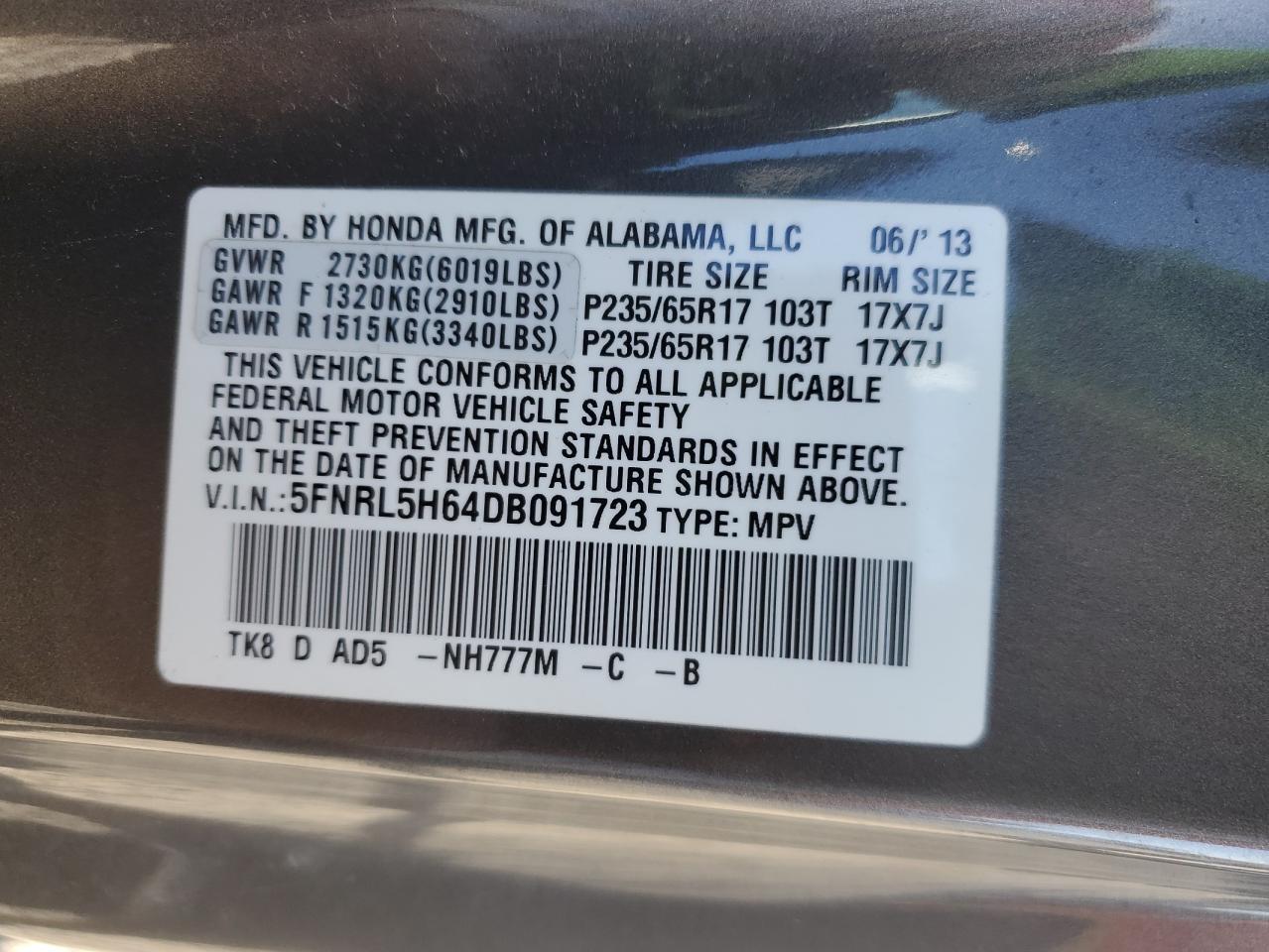 2013 HONDA ODYSSEY