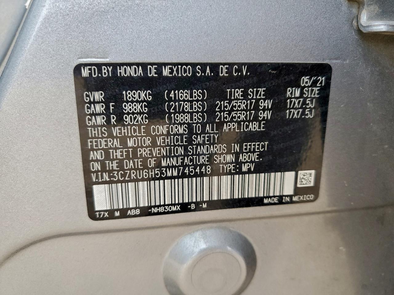 2021 HONDA HR-V